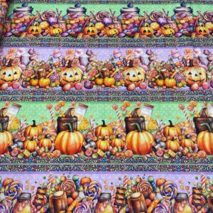 Tricoline Digital Barrado Halloween - Imagem 1